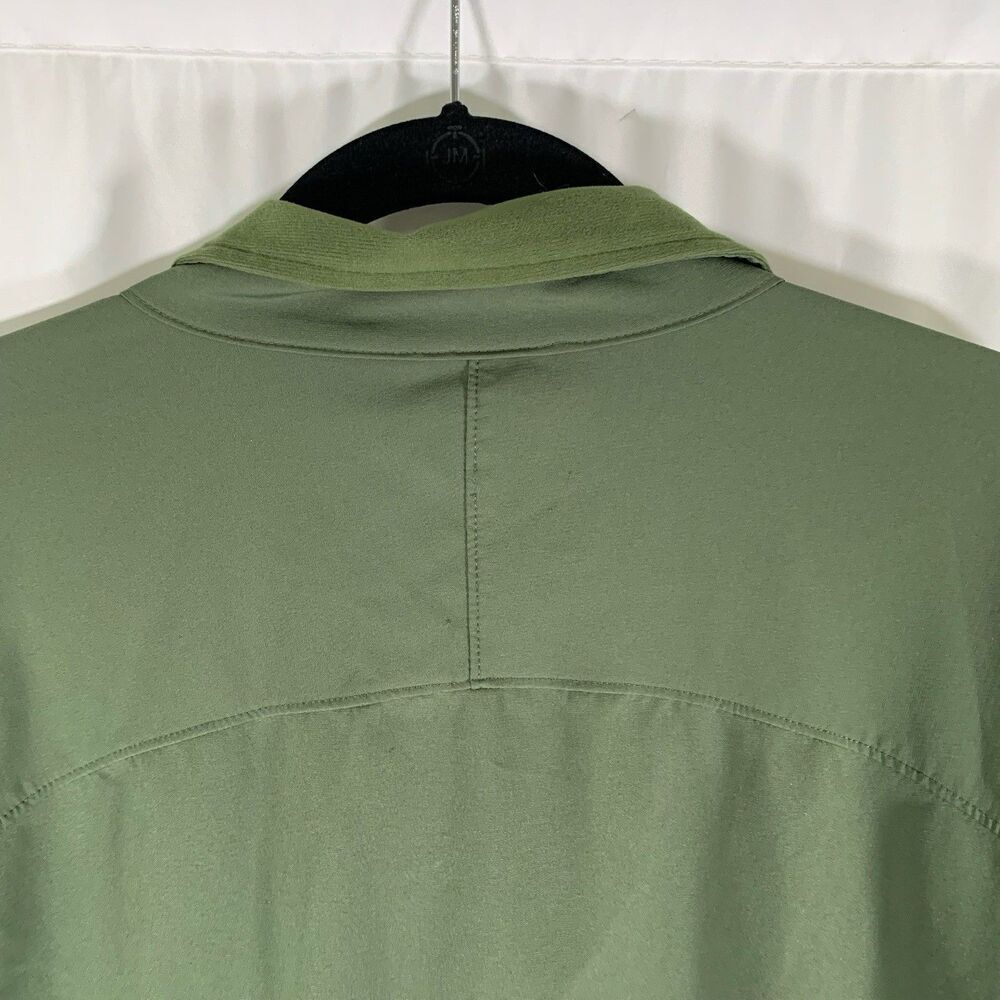 Cabelas Jacket Men's Medium Green 1/4 Zip Pullover Zip Pockets Long Sleeve - Picture 8 of 8